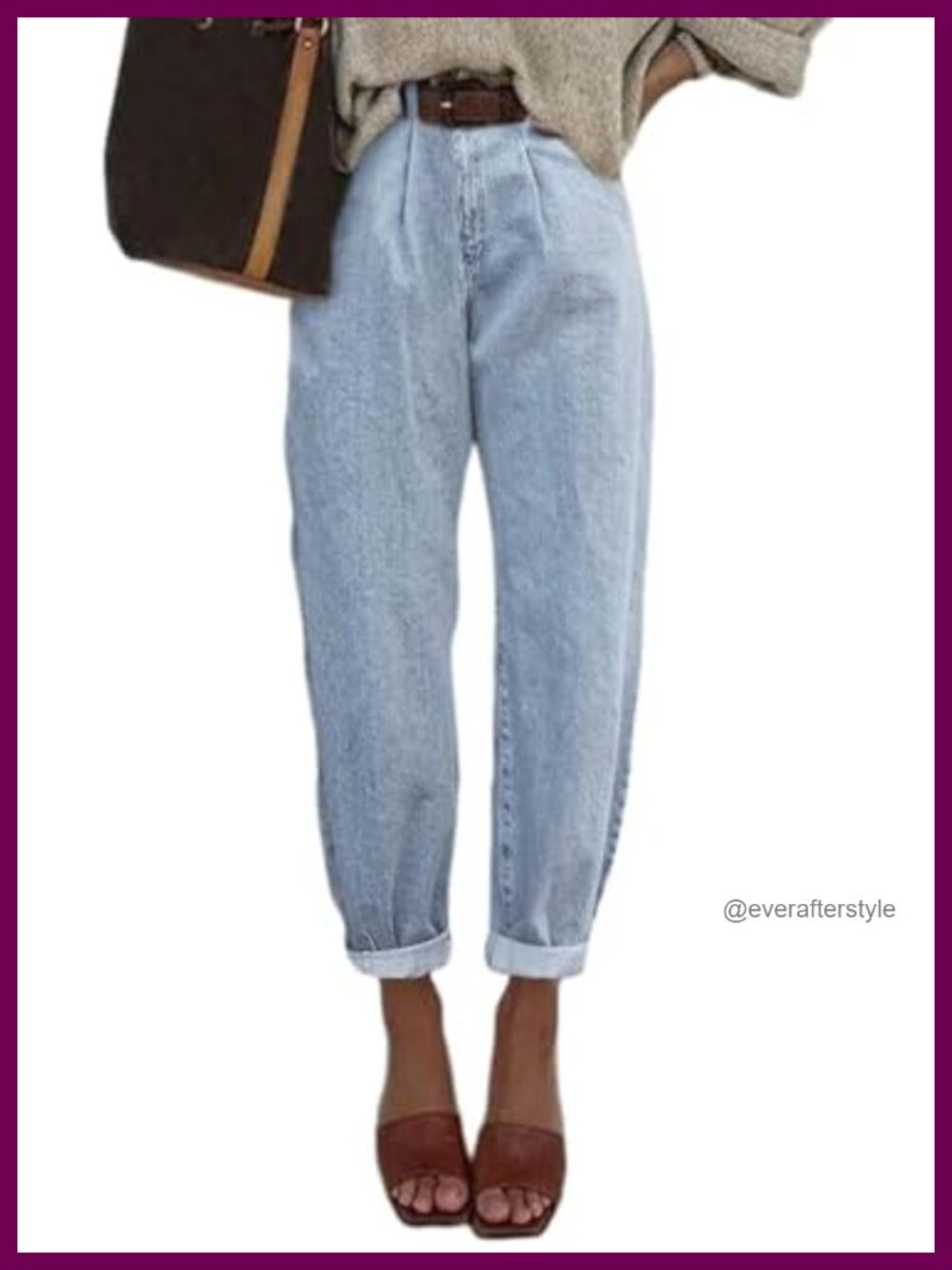 High Waisted Baggy Boyfriend Cropped Loose Denim Jeans